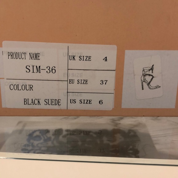 SIMMI London Black/Clear front suede sandals - Picture 4 of 5